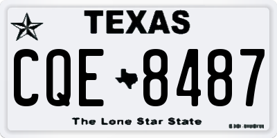 TX license plate CQE8487