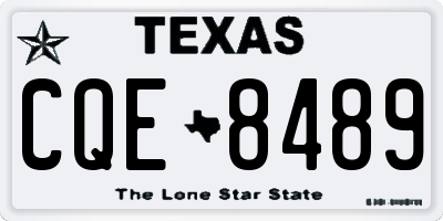 TX license plate CQE8489