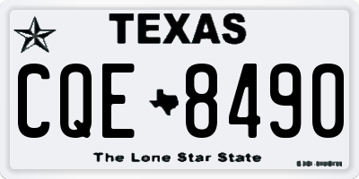 TX license plate CQE8490