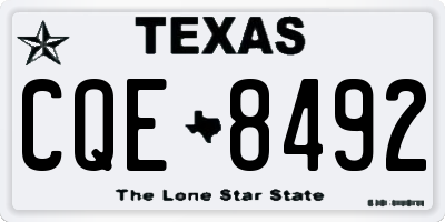 TX license plate CQE8492