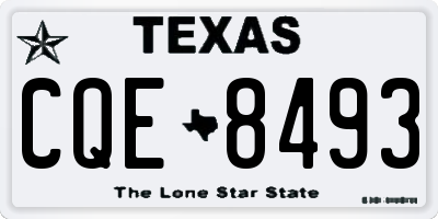 TX license plate CQE8493