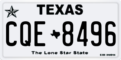 TX license plate CQE8496