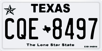TX license plate CQE8497