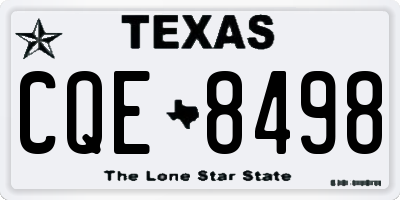 TX license plate CQE8498