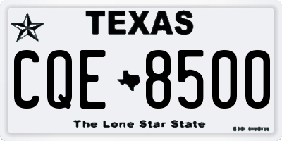TX license plate CQE8500