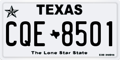 TX license plate CQE8501