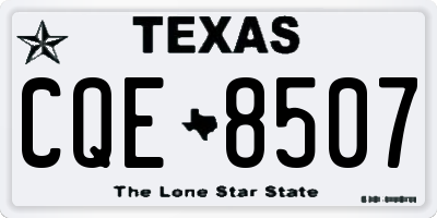 TX license plate CQE8507
