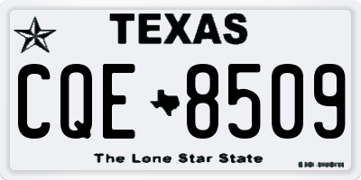 TX license plate CQE8509