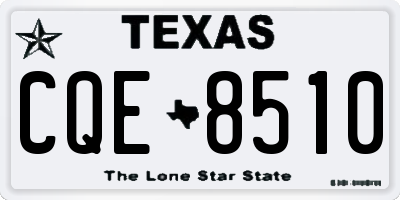 TX license plate CQE8510