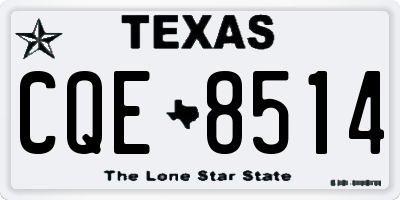 TX license plate CQE8514