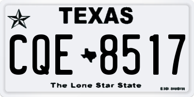 TX license plate CQE8517