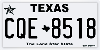 TX license plate CQE8518