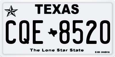 TX license plate CQE8520