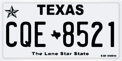 TX license plate CQE8521