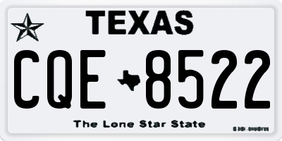 TX license plate CQE8522