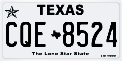 TX license plate CQE8524