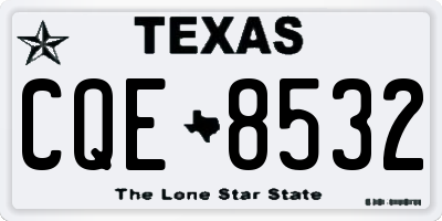 TX license plate CQE8532