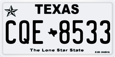 TX license plate CQE8533