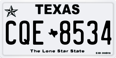 TX license plate CQE8534