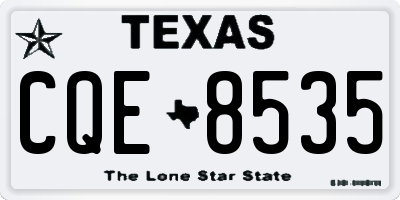 TX license plate CQE8535