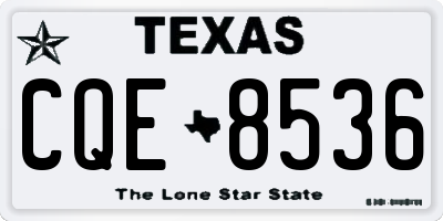 TX license plate CQE8536