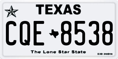 TX license plate CQE8538