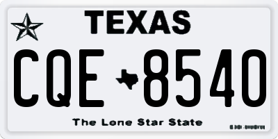 TX license plate CQE8540