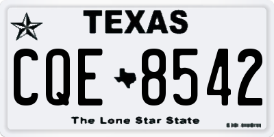 TX license plate CQE8542
