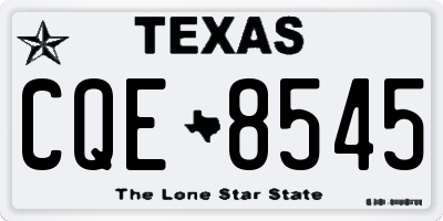 TX license plate CQE8545