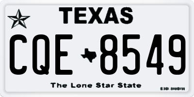 TX license plate CQE8549