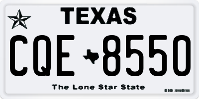 TX license plate CQE8550