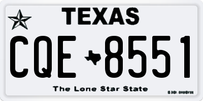 TX license plate CQE8551