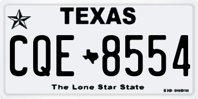 TX license plate CQE8554