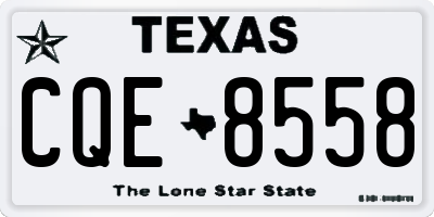 TX license plate CQE8558