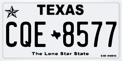 TX license plate CQE8577