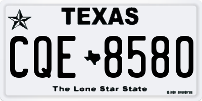TX license plate CQE8580