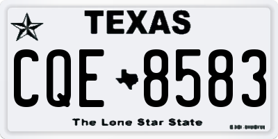 TX license plate CQE8583