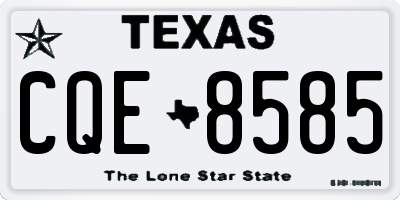 TX license plate CQE8585