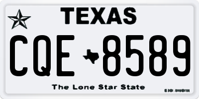 TX license plate CQE8589