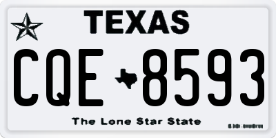 TX license plate CQE8593