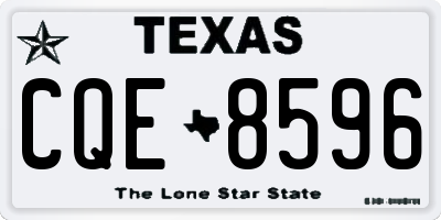 TX license plate CQE8596