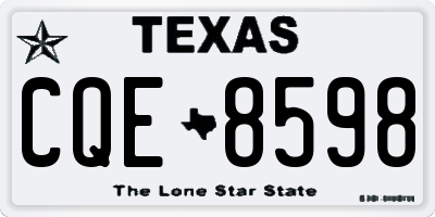 TX license plate CQE8598