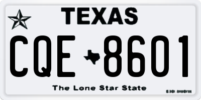 TX license plate CQE8601