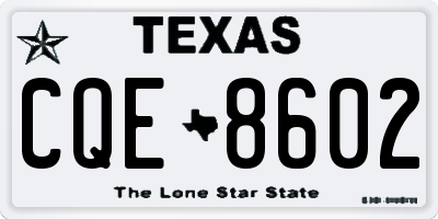 TX license plate CQE8602