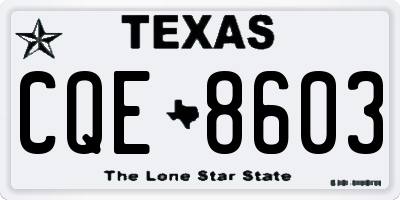 TX license plate CQE8603