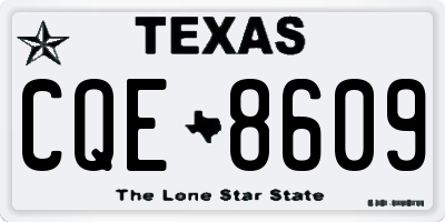 TX license plate CQE8609