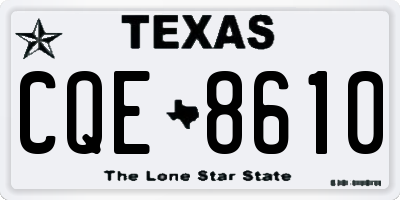 TX license plate CQE8610