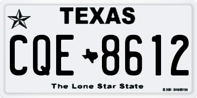 TX license plate CQE8612