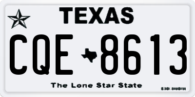 TX license plate CQE8613