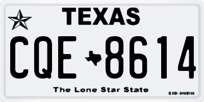 TX license plate CQE8614